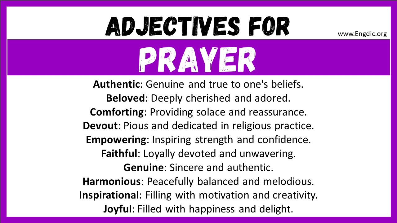 Adjectives for Prayer