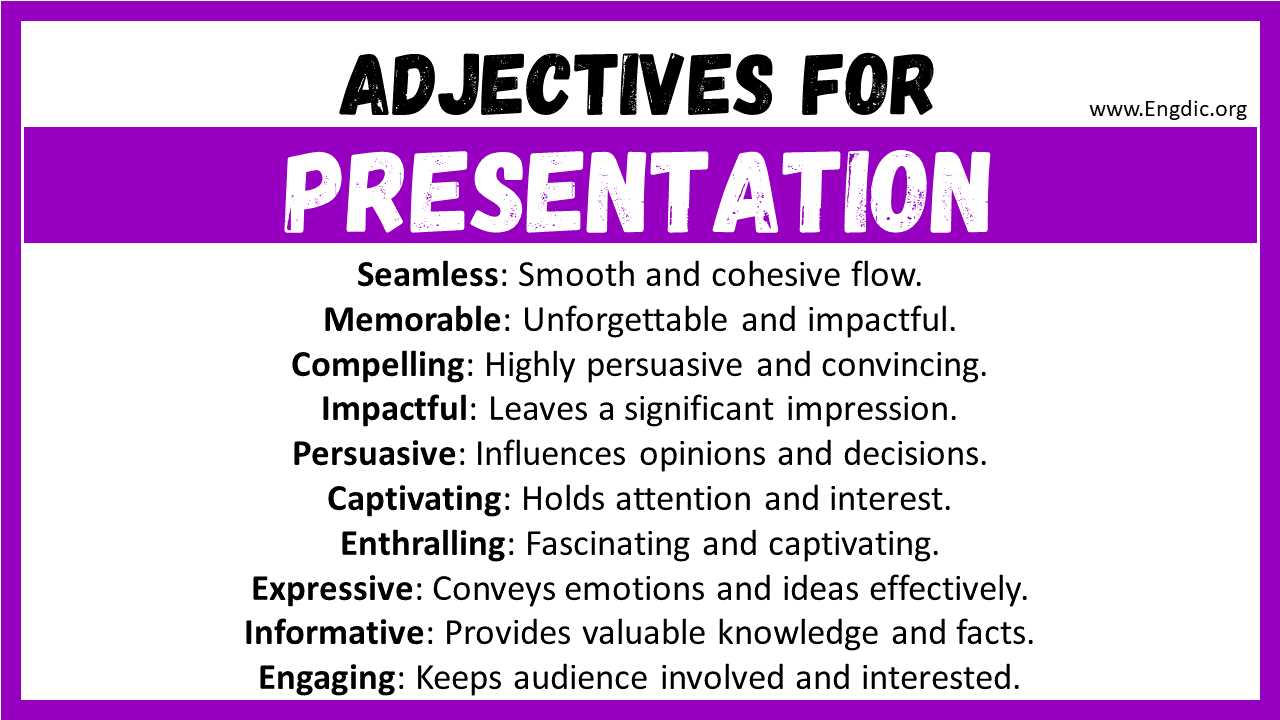 another word to describe presentation