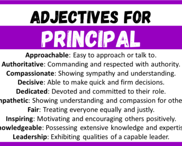 20+ Best Words to Describe Principal, Adjectives for Principal