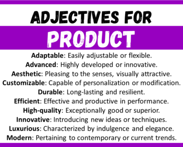 20+ Best Words to Describe Product, Adjectives for Product