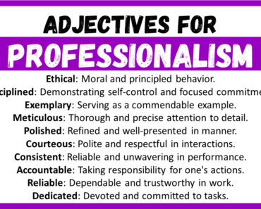 20+ Best Words to Describe Professionalism, Adjectives for Professionalism