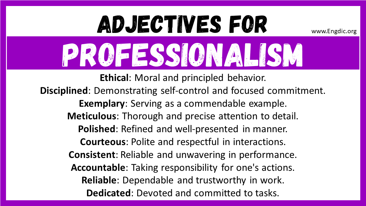 Adjectives for Professionalism