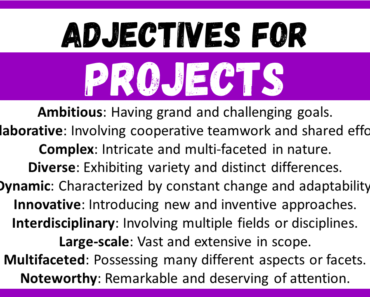 20+ Best Words to Describe Projects, Adjectives for Projects