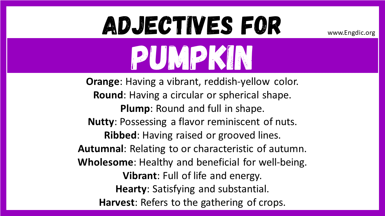 Adjectives for Pumpkin