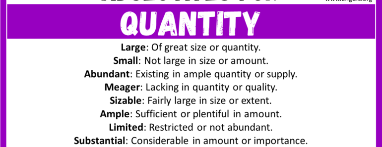 20+ Best Adjectives for Quantity, Words to Describe Quantity