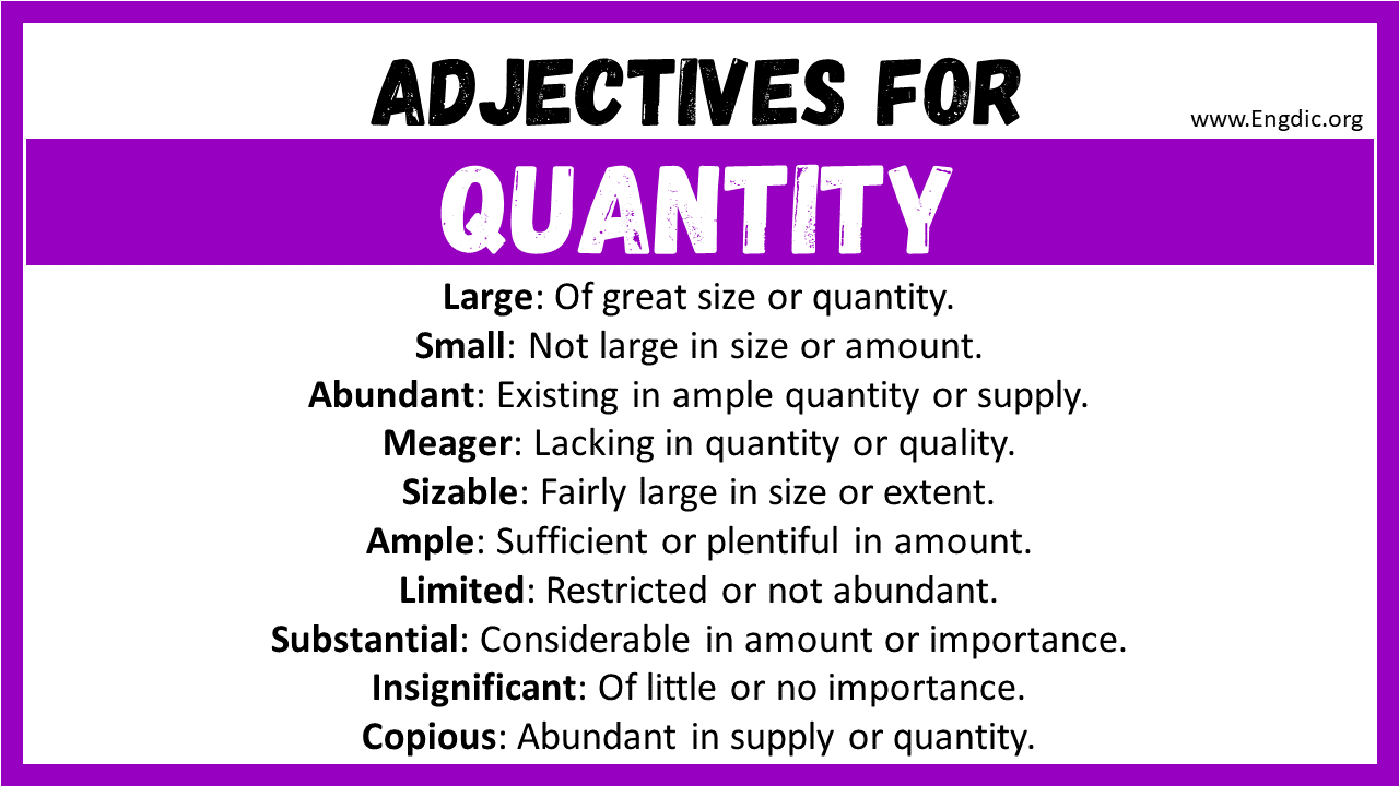 Adjectives for Quantity