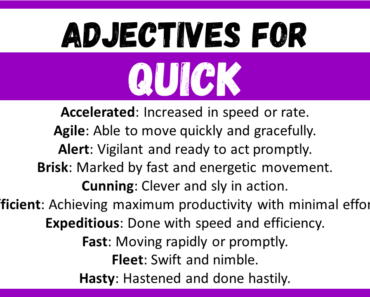 20+ Best Words to Describe Quick, Adjectives for Quick