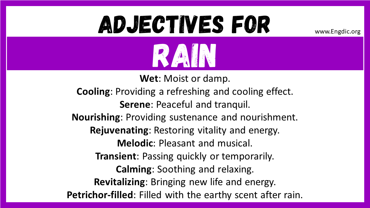 Adjectives for Rain