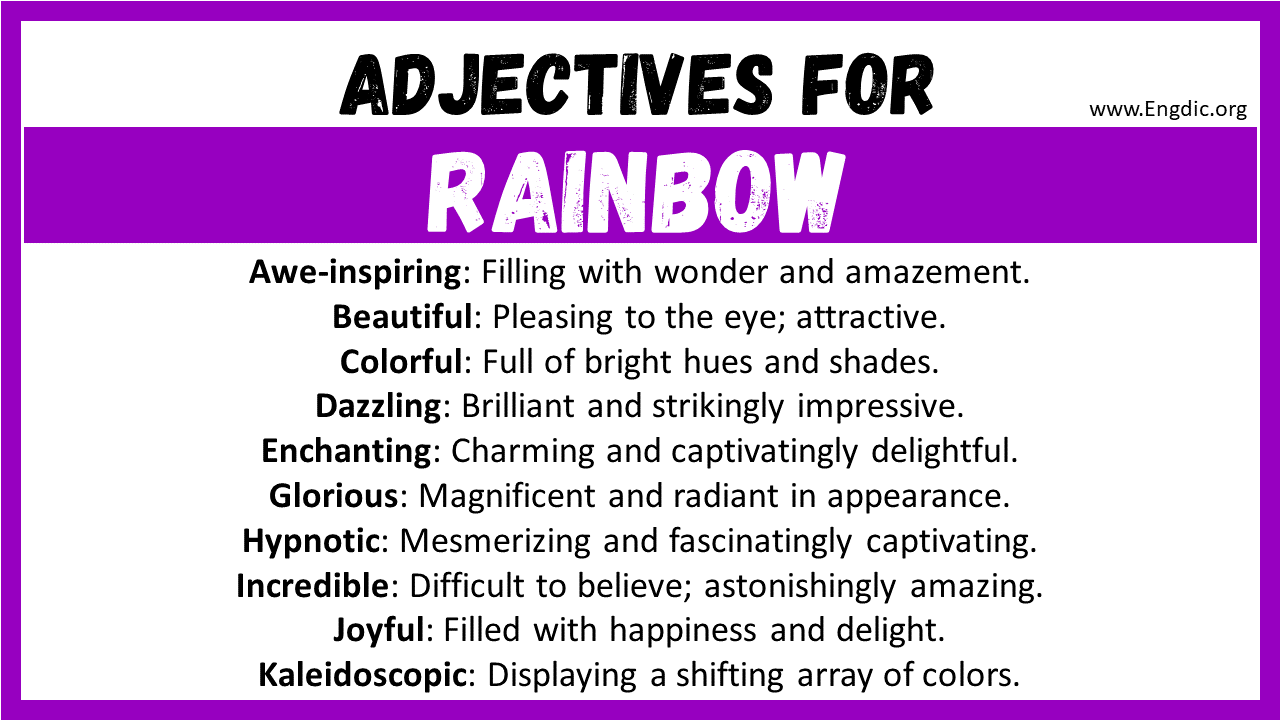 Adjectives for Rainbow