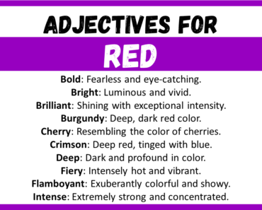 20+ Best Words to Describe Red, Adjectives for Red