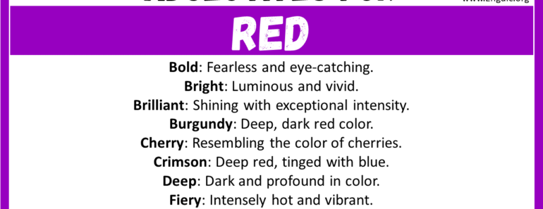 20+ Best Words to Describe Red, Adjectives for Red