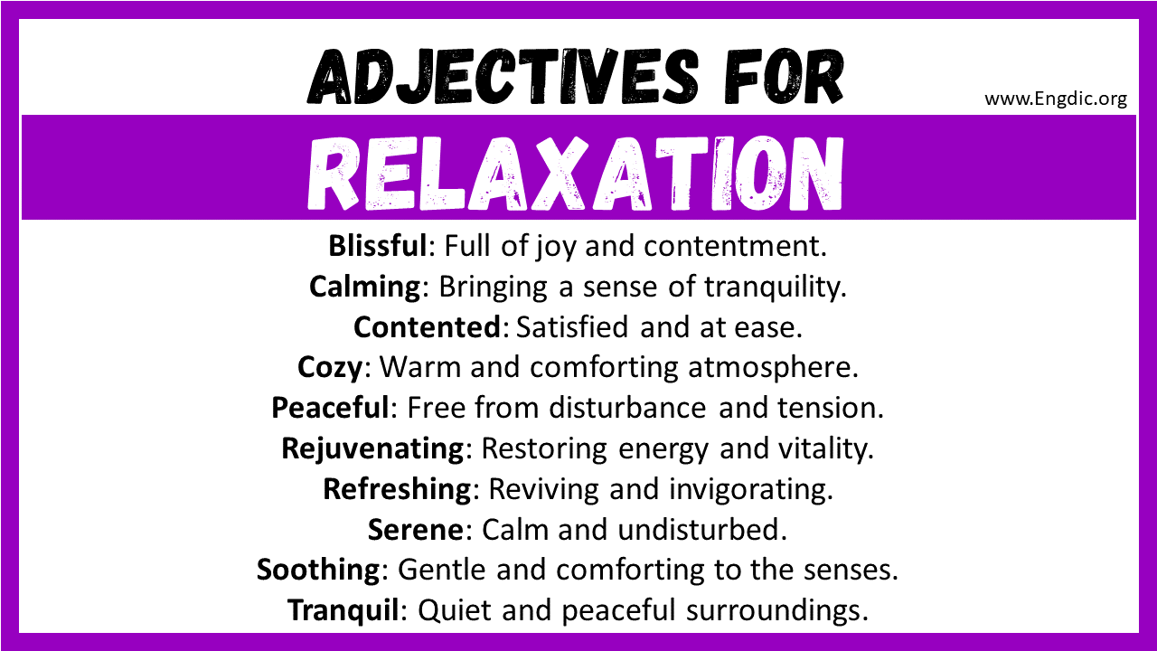 Adjectives for Relaxation