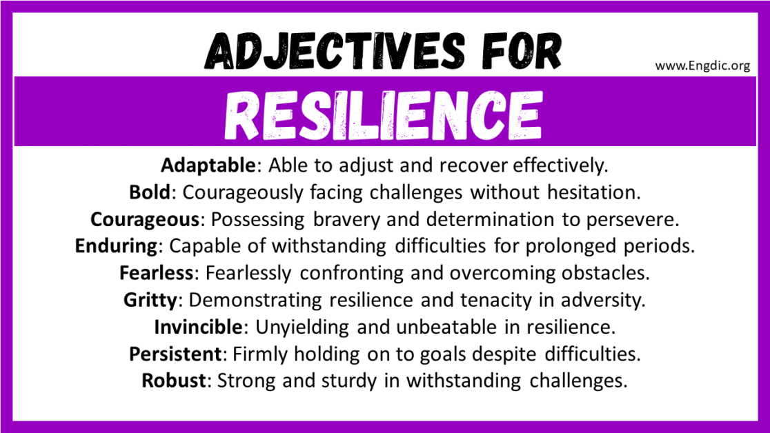 20+ Best Words to Describe Resilience, Adjectives for Resilience - EngDic