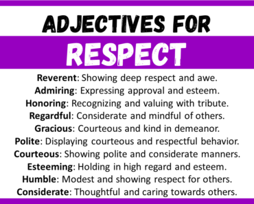 20+ Best Words to Describe Respect, Adjectives for Respect