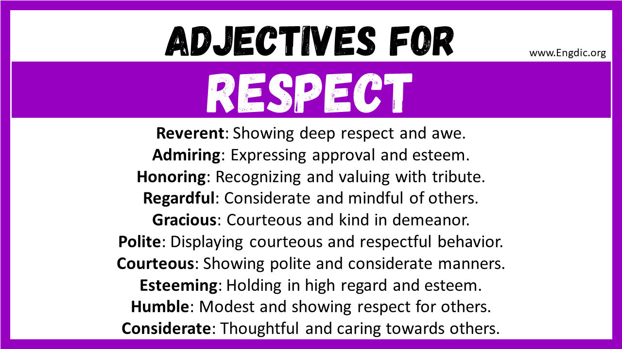 Adjectives for Respect