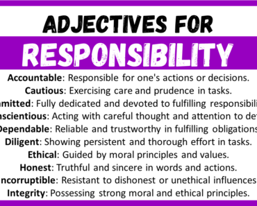 20+ Best Words to Describe Responsibility, Adjectives for Responsibility