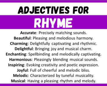 20+ Best Words to Describe Rhyme, Adjectives for Rhyme