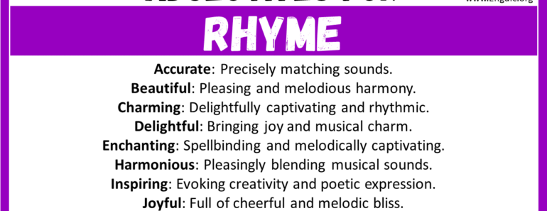 20+ Best Words to Describe Rhyme, Adjectives for Rhyme