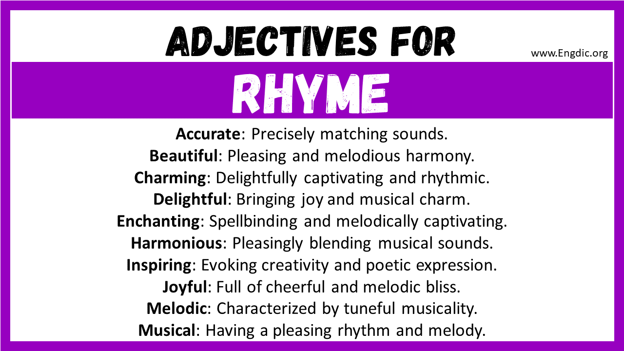 Adjectives for Rhyme