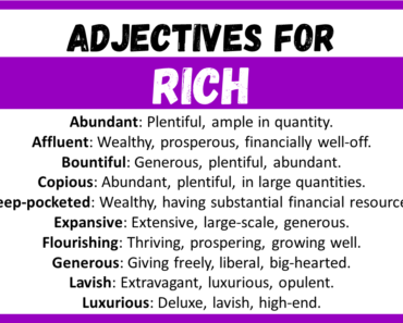 20+ Best Words to Describe Rich, Adjectives for Rich