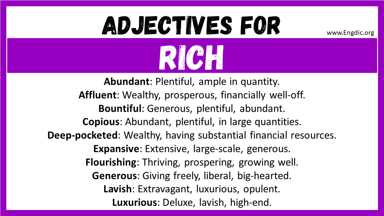 Adjectives for Rich