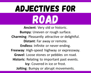 20+ Best Words to Describe Road, Adjectives for Road