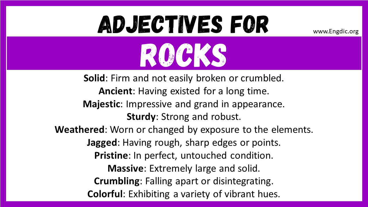 Adjectives for Rocks