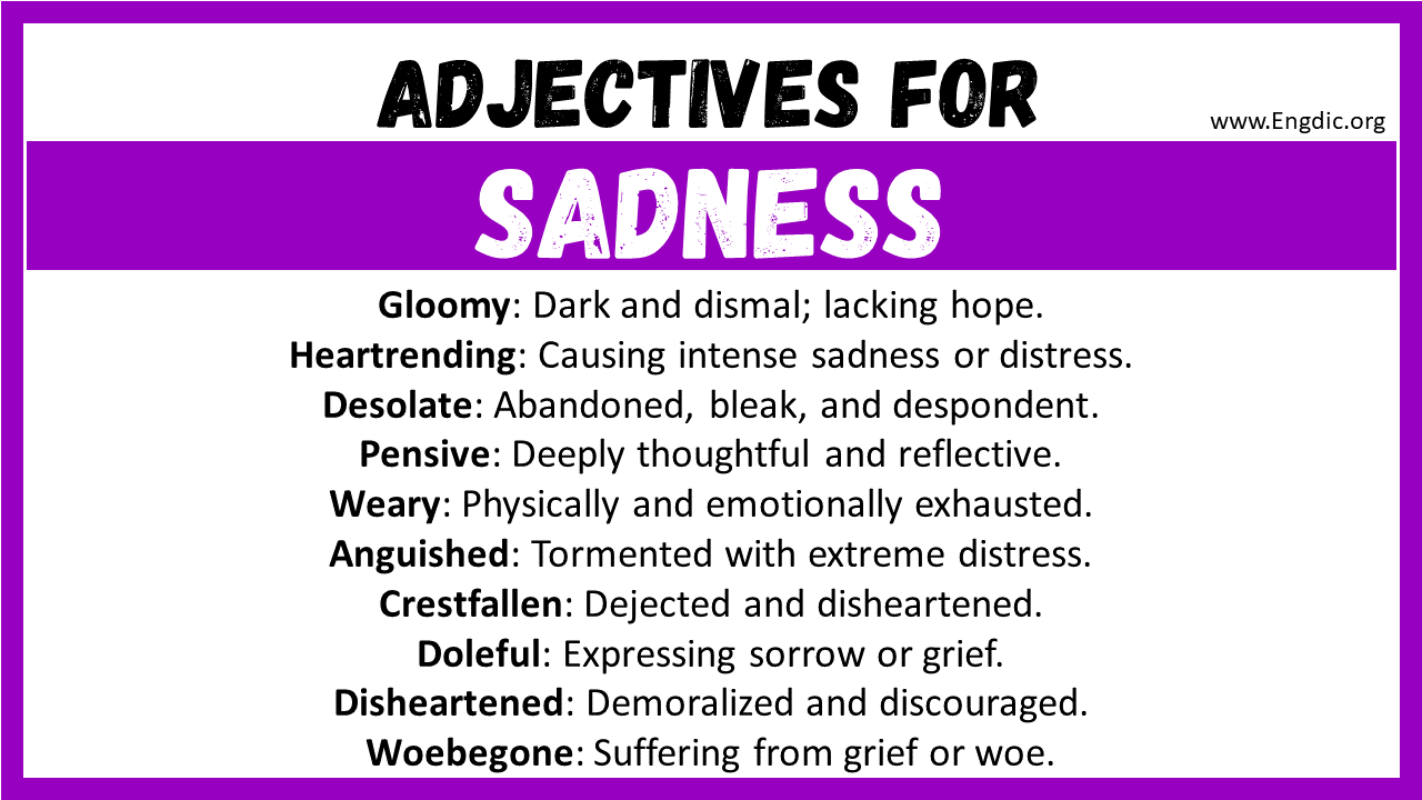 Adjectives for Sadness