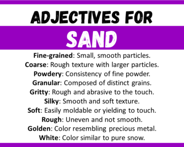 20+ Best Words to Describe Sand, Adjectives for Sand