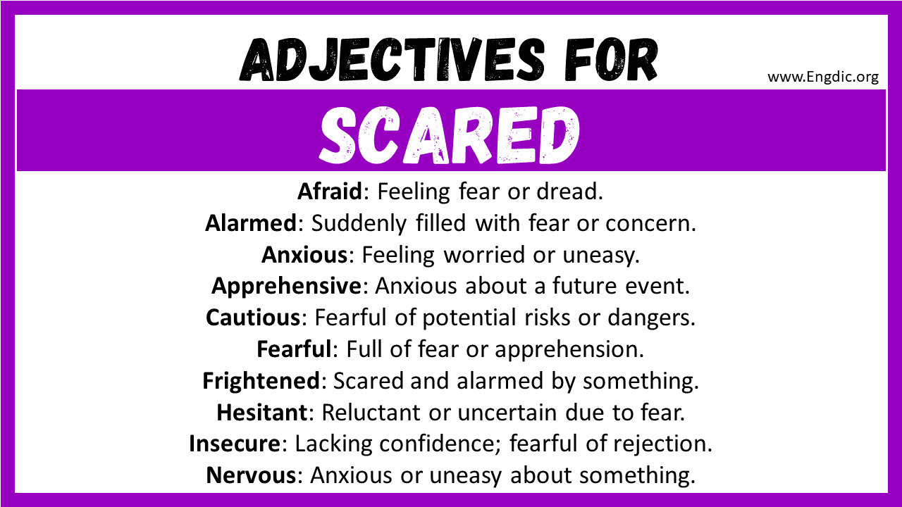 Adjectives for Scared