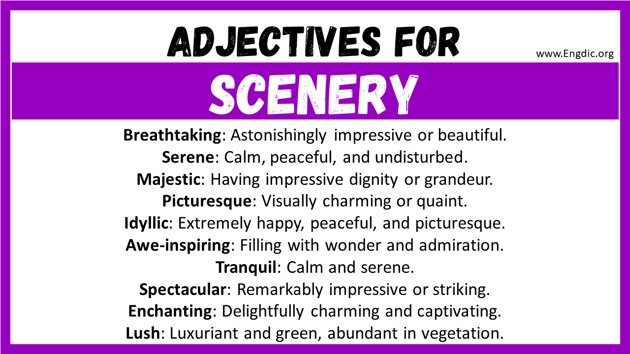Adjectives for Scenery