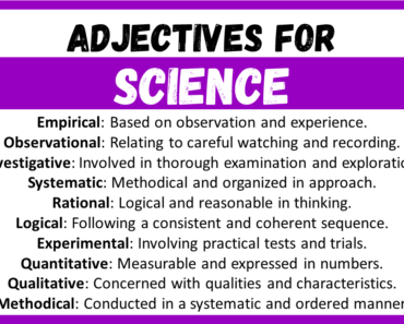 20+ Best Words to Describe Science, Adjectives for Science
