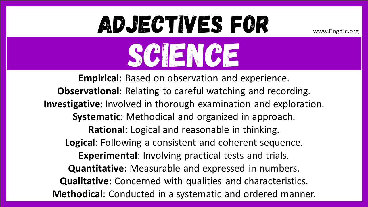 Adjectives for Science