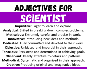 20+ Best Words to Describe Scientist, Adjectives for Scientist