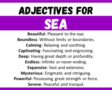 20+ Best Words to Describe Sea, Adjectives for Sea