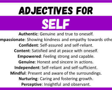 20+ Best Words to Describe Self, Adjectives for Self