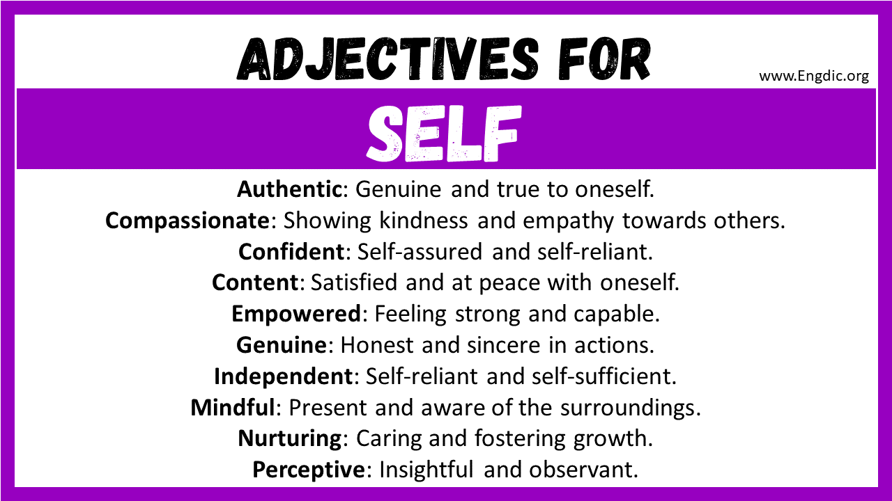 Adjectives for Self