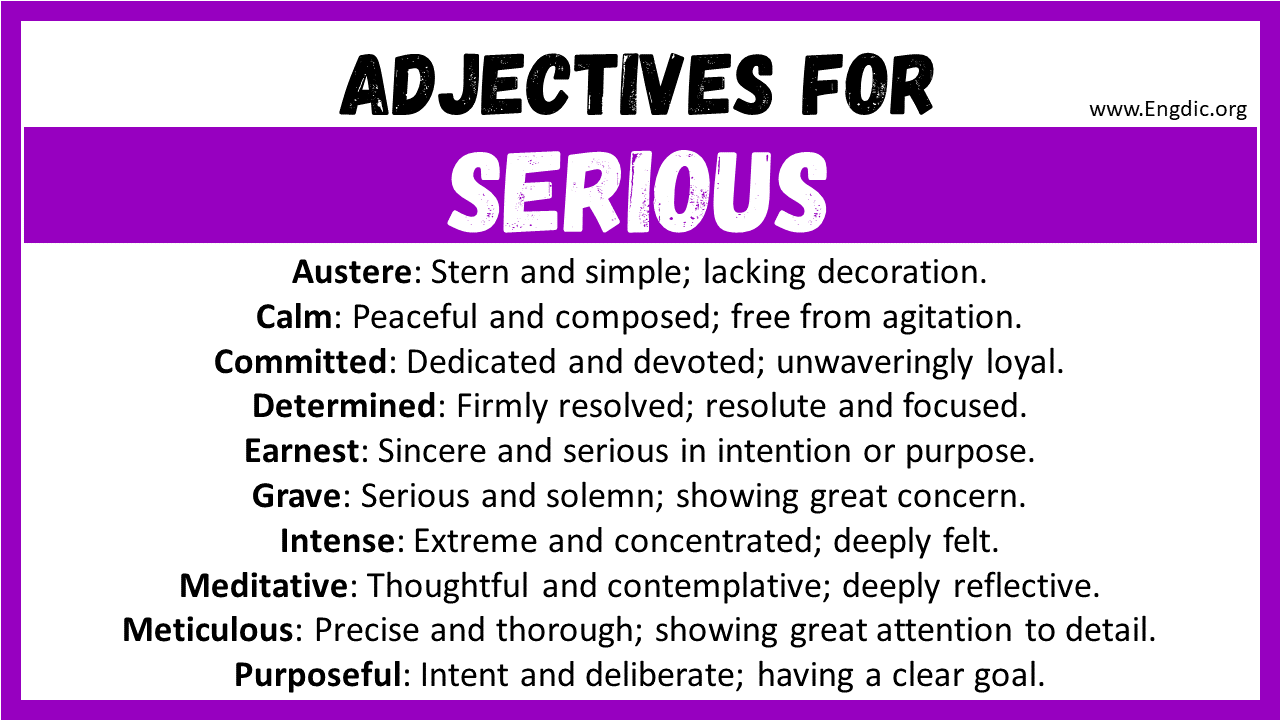 Adjectives for Serious