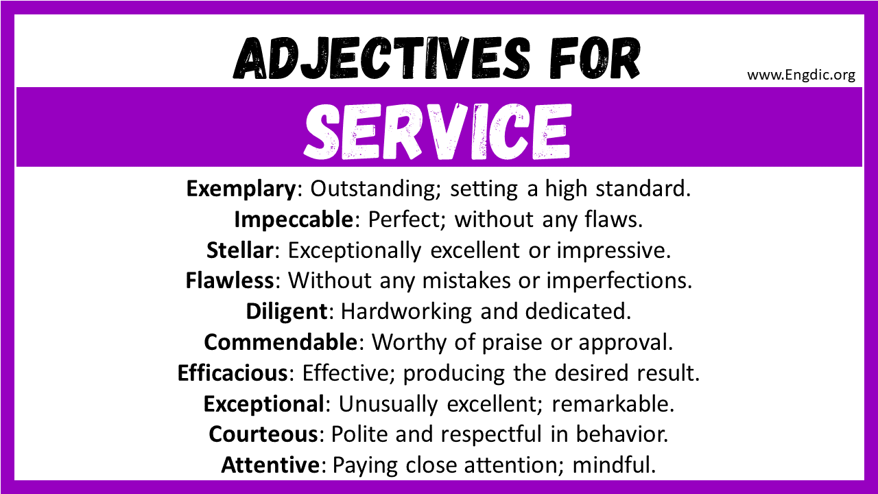 Adjectives for Service