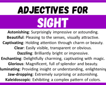 20+ Best Words to Describe Sight, Adjectives for Sight
