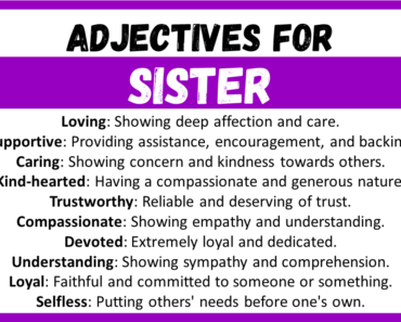 20+ Best Words to Describe a Sister, Adjectives for Sister