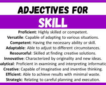 20+ Best Words to Describe Skill, Adjectives for Skill
