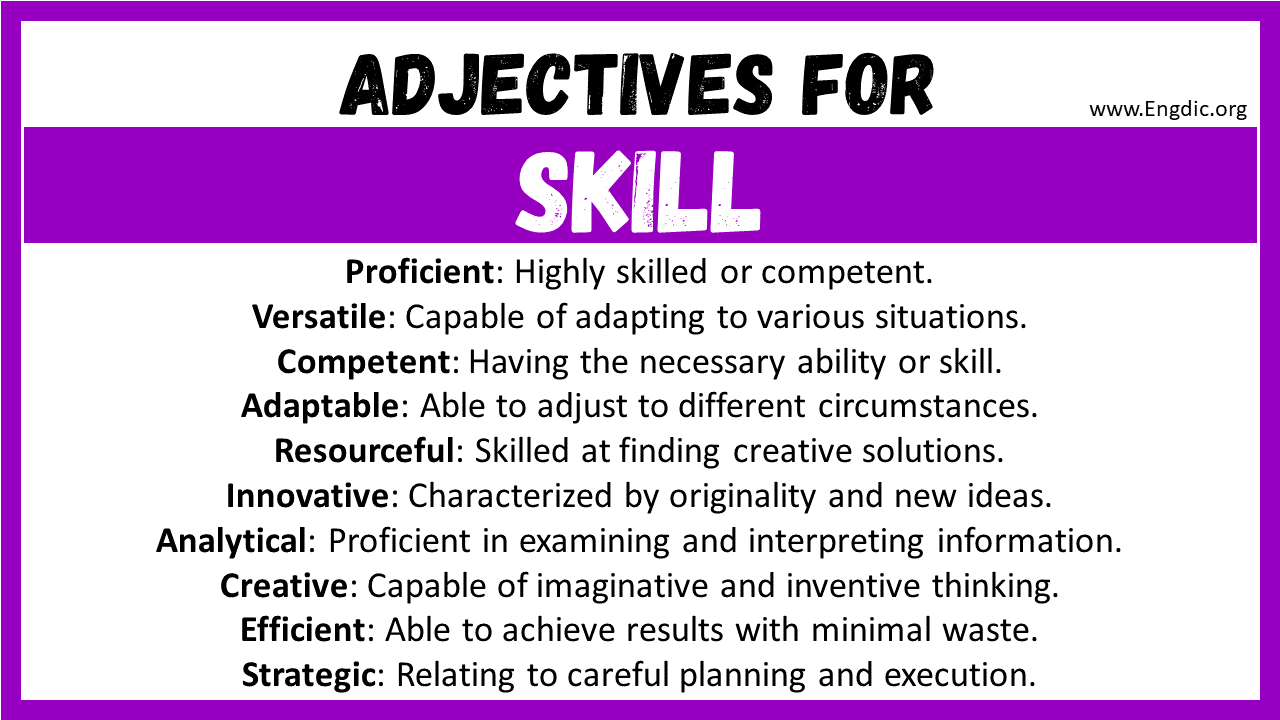 Adjectives for Skill