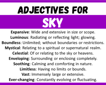 20+ Best Words to Describe Sky, Adjectives for Sky