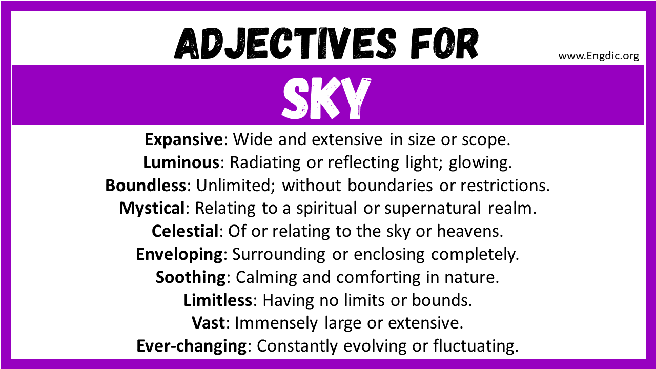 Adjectives for Sky