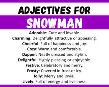 20+ Best Words to Describe Snowman, Adjectives for Snowman