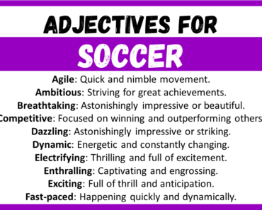 20+ Best Words to Describe Soccer, Adjectives for Soccer