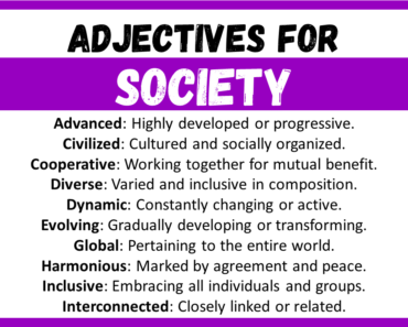 20+ Best Words to Describe Society, Adjectives for Society