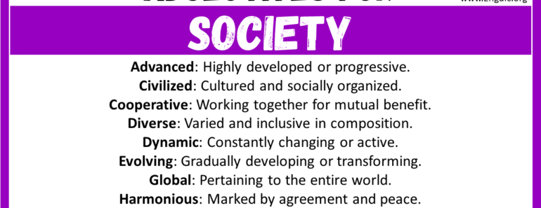 20+ Best Words to Describe Society, Adjectives for Society