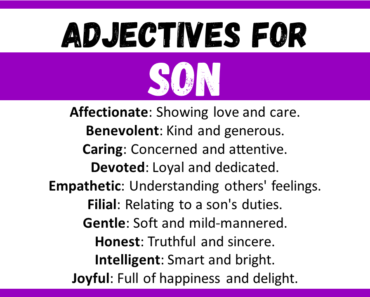 20+ Best Words to Describe Son, Adjectives for Son